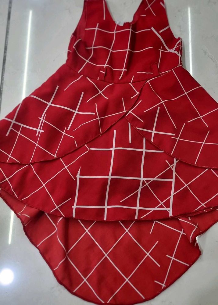 Red Geometric Print Dress