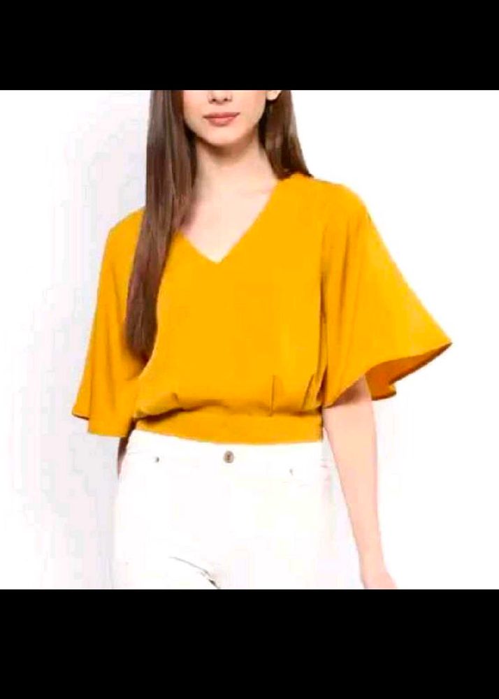 Mustard V-Neck Top