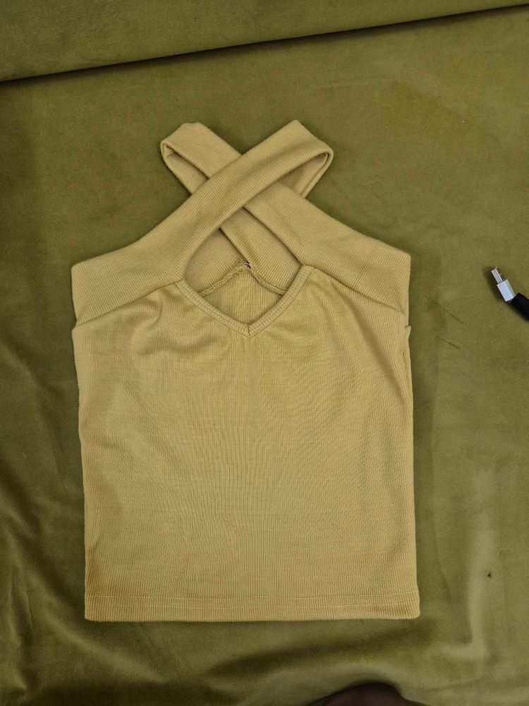 Cross Halter Neck Sleeveless Top