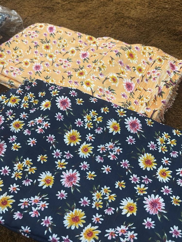 sale 👉👉🏻Floral Print Dress Material - Set of2