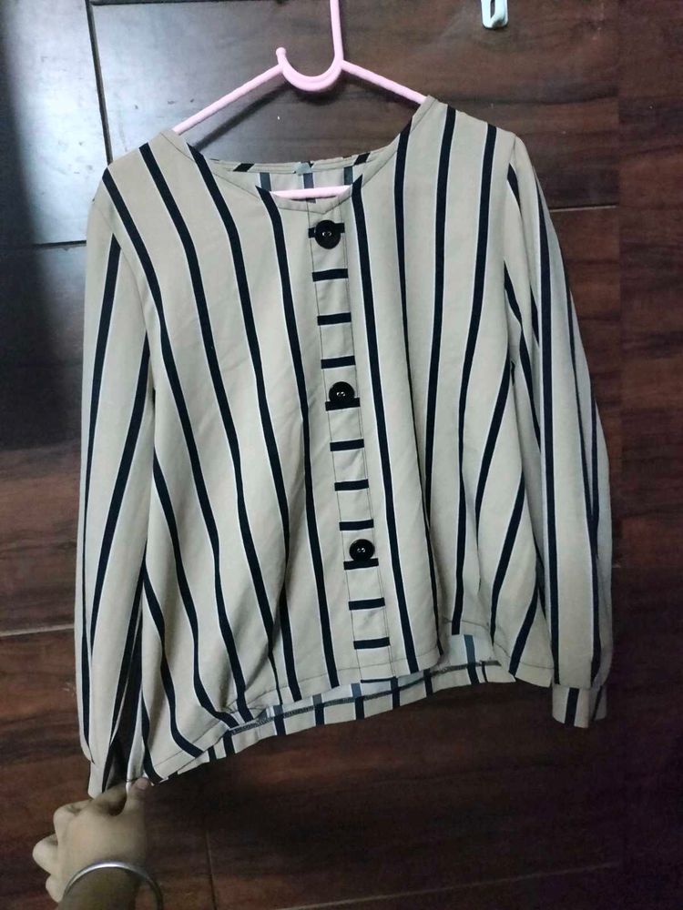 Striped Button-Up Top