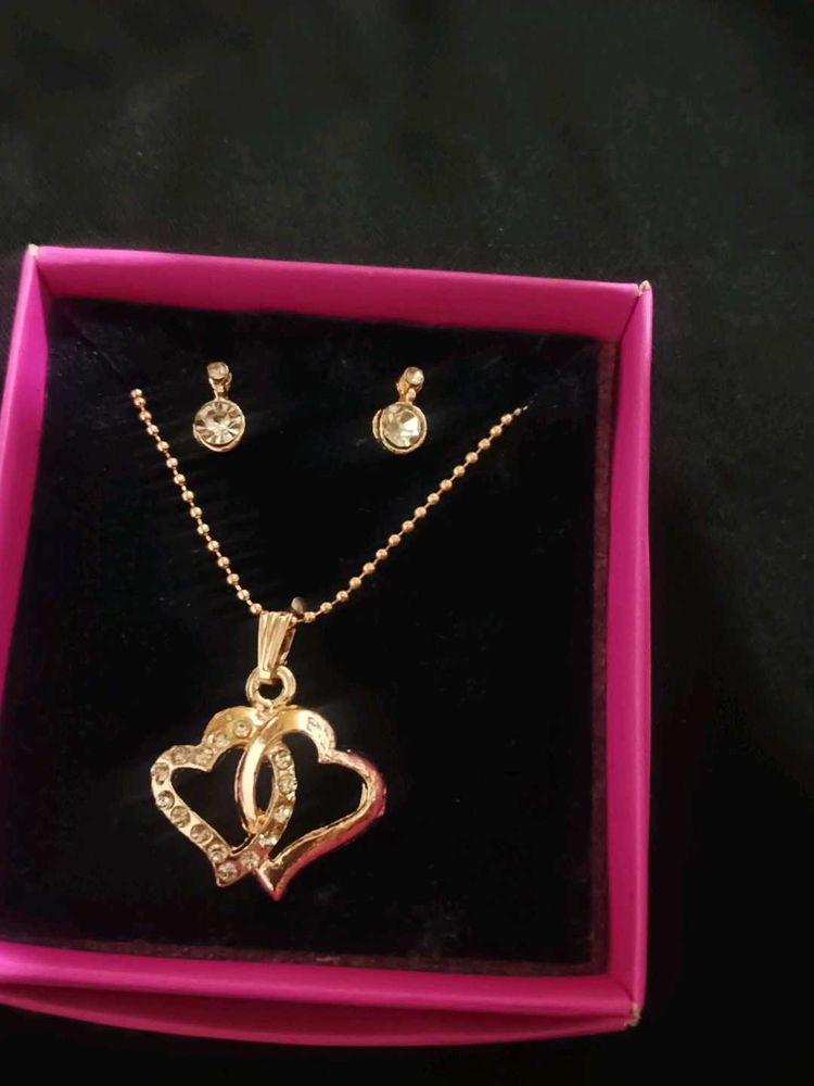 Heart Necklace &amp; Earring Set