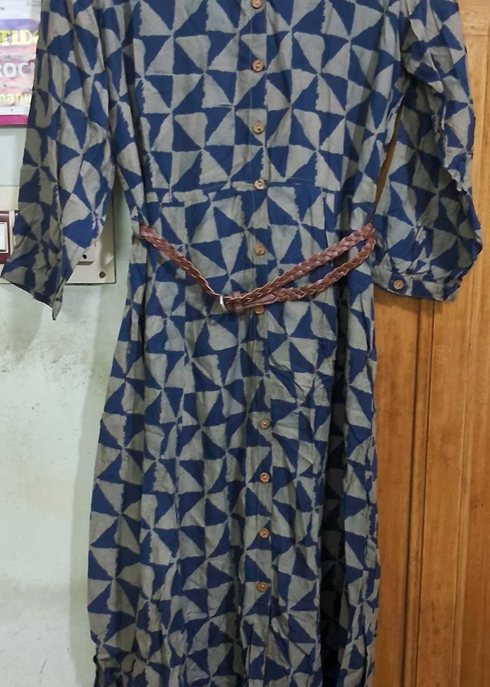 Printed Dress with Belt