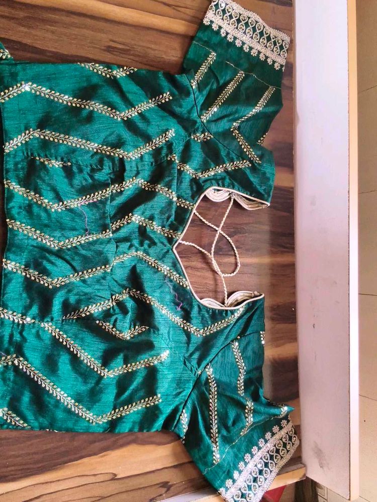 Designer Emerald Green Embroidered Blouse