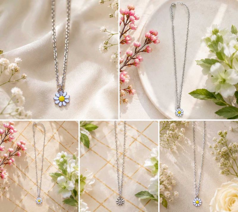 Daisy Flower Pendant Necklace📿✨🥰