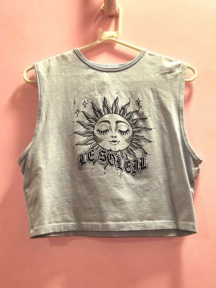 Cute Sun Graphic Crop Top