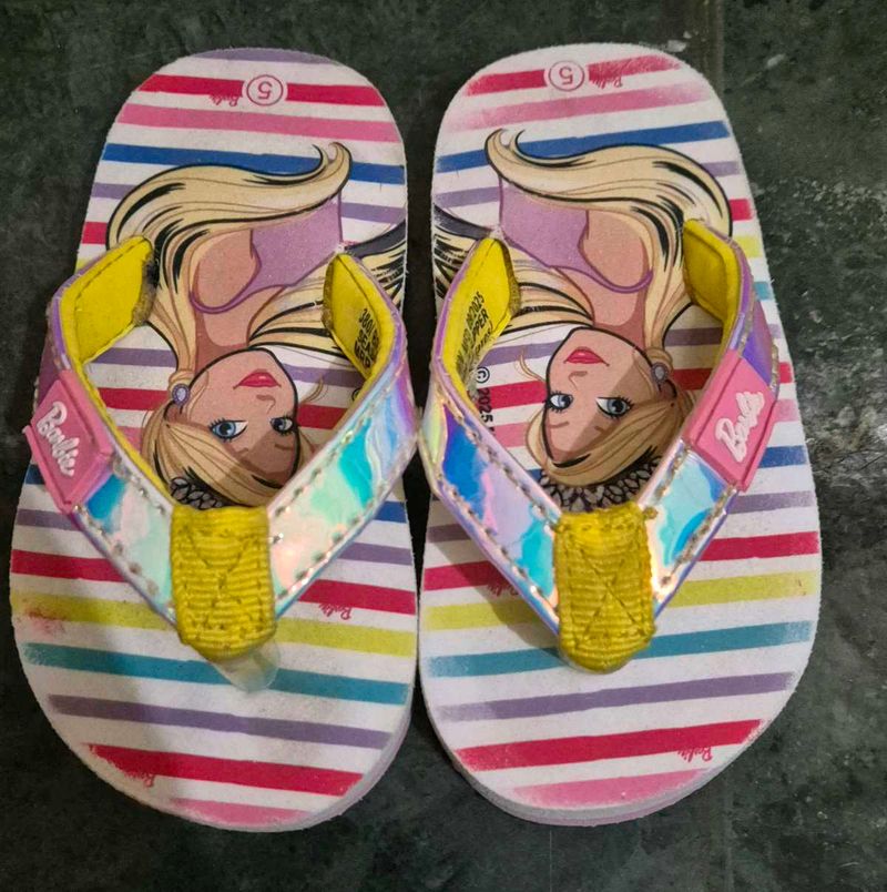 Adorable Barbie Flip-Flops for Girls in size 5