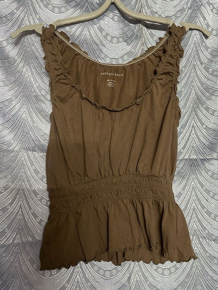 American Eagle Smocked Y2k Top
