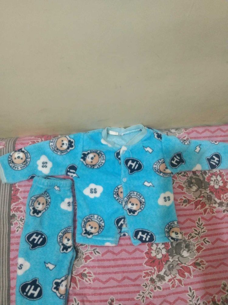 Cute Blue Bear Pajama Set