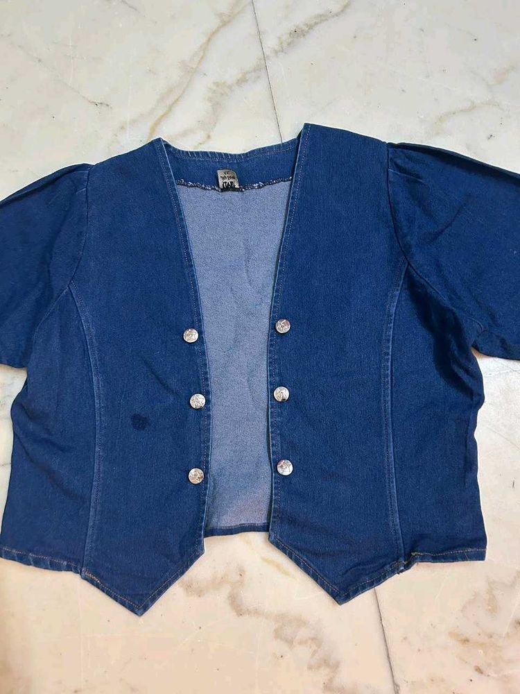 Denim Cropped Jacket