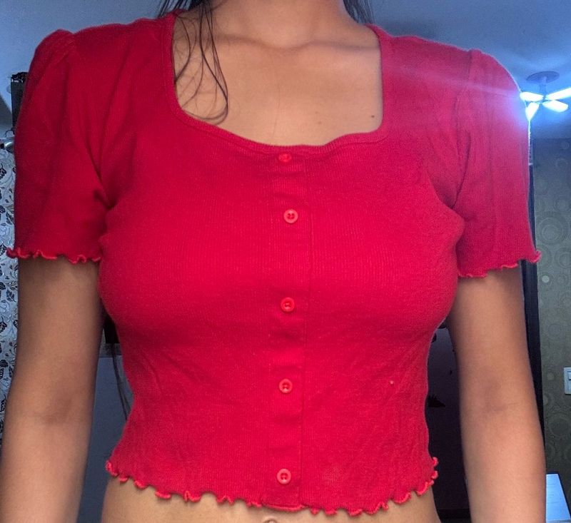 Red Crop Top