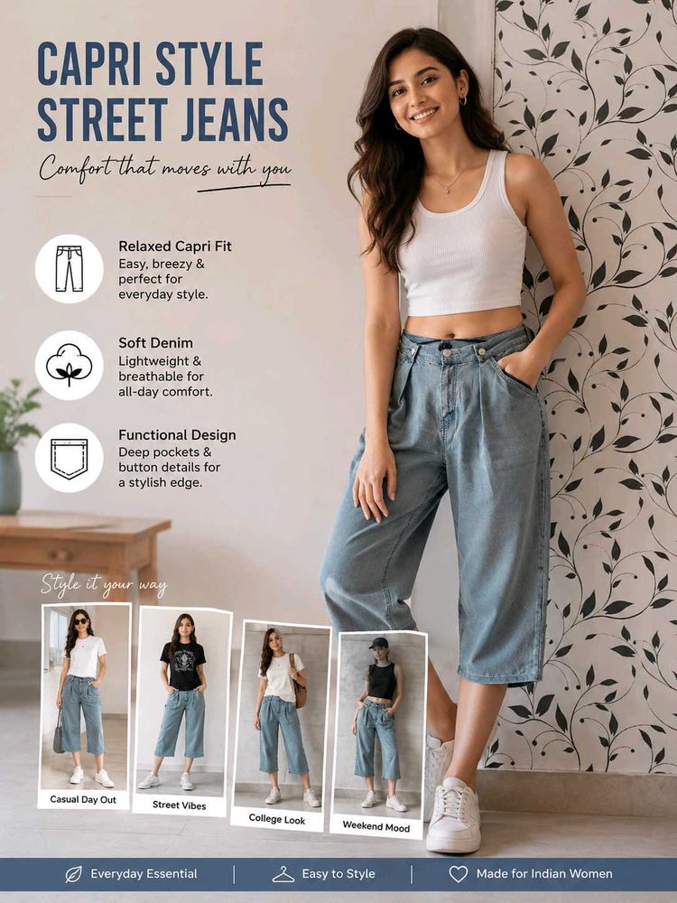 👖Vintage Light Wash Wide Leg Jeans / capri