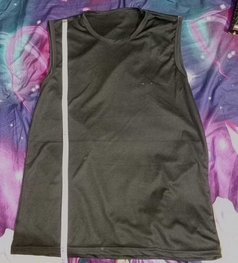 Sleeveless Dark Grey Top, Gym