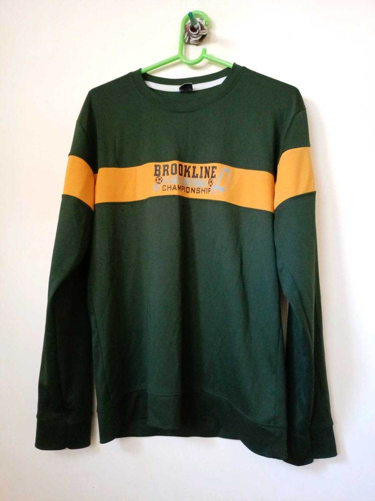 Green &amp; Yellow Striped "Brookline" Sweatshirt
