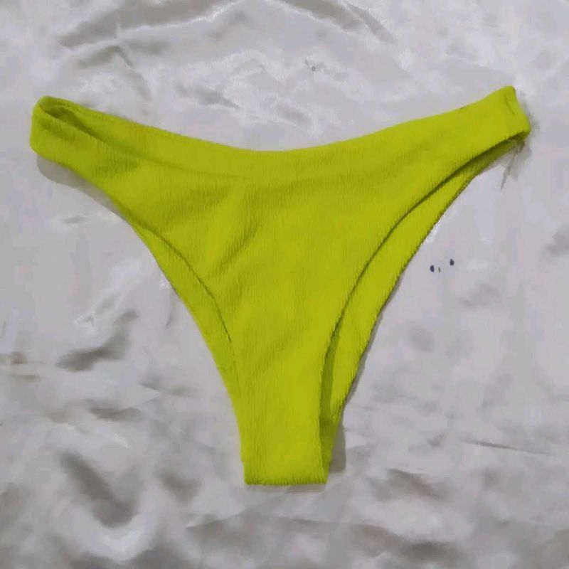 Bright Yellow Textured Bikini panty