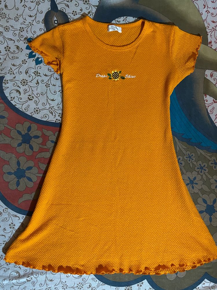 Yellow Mini Frock😍size:small(s)
