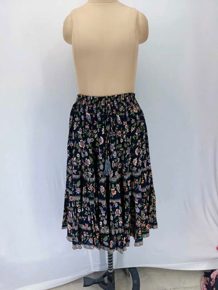 Bohemian Floral Print Midi Skirt length 28 inches