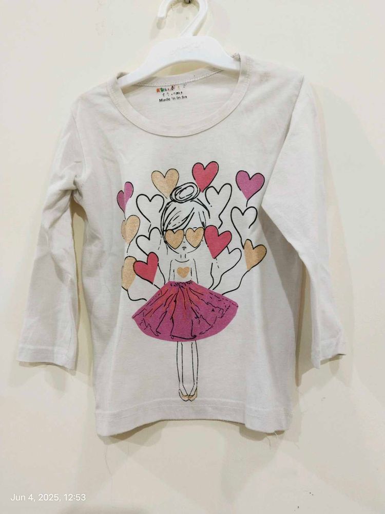 Kuchipoo 1-2 Years Girl Full Sleeves White Top