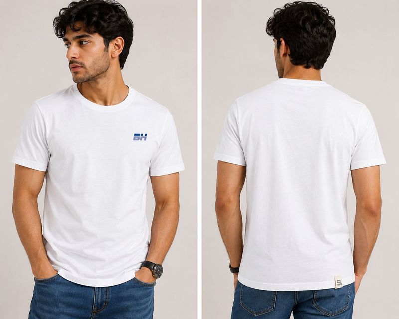 Being Human Men's White T-Shirt with Blue Logo