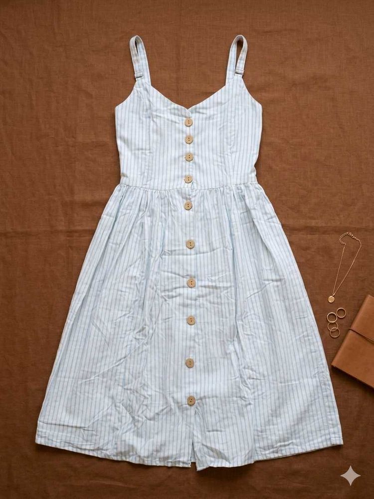 Cute Striped Button-Up Sundress
