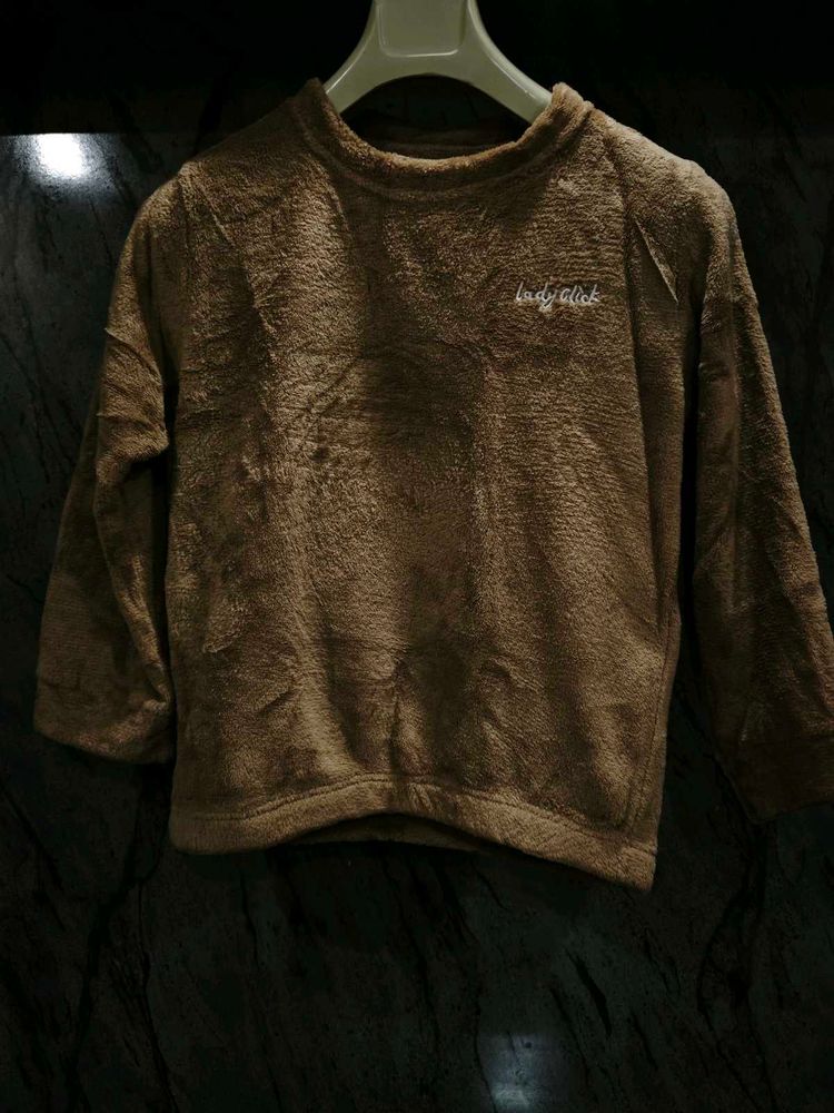 Cozy Brown Fleece Top