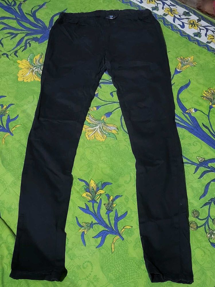 Black Casual Denim Pants