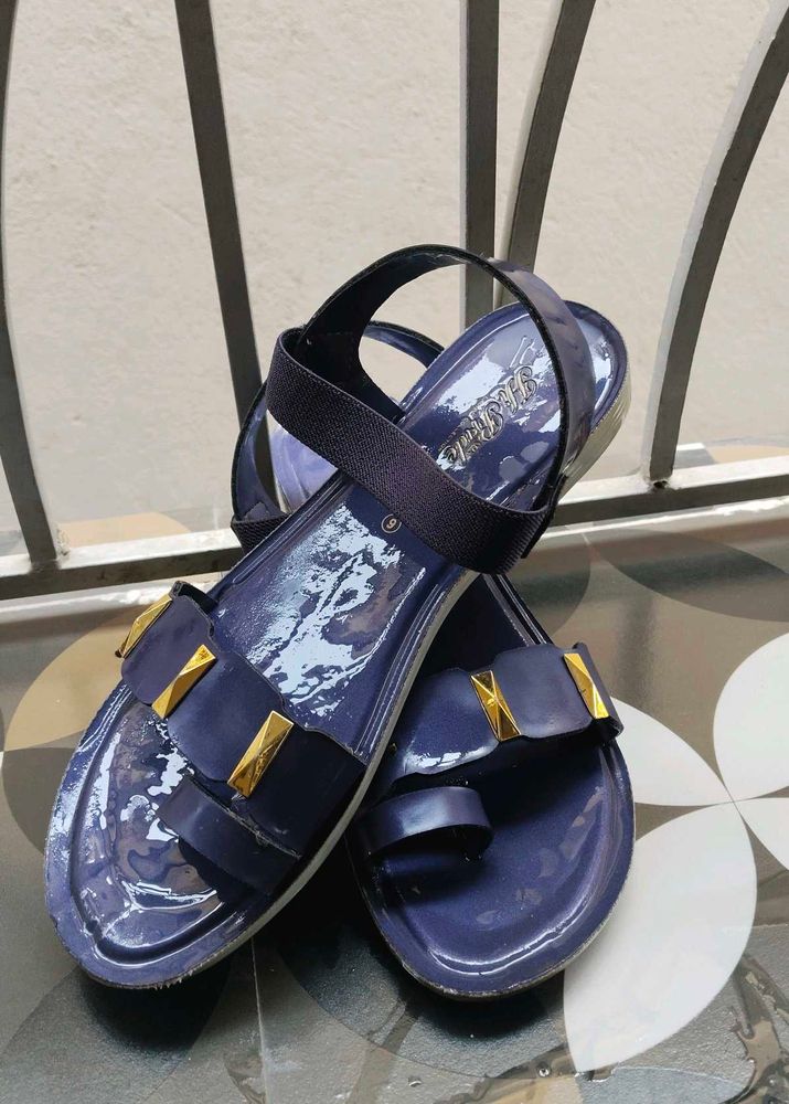Navy Blue Toe Ring Sandals