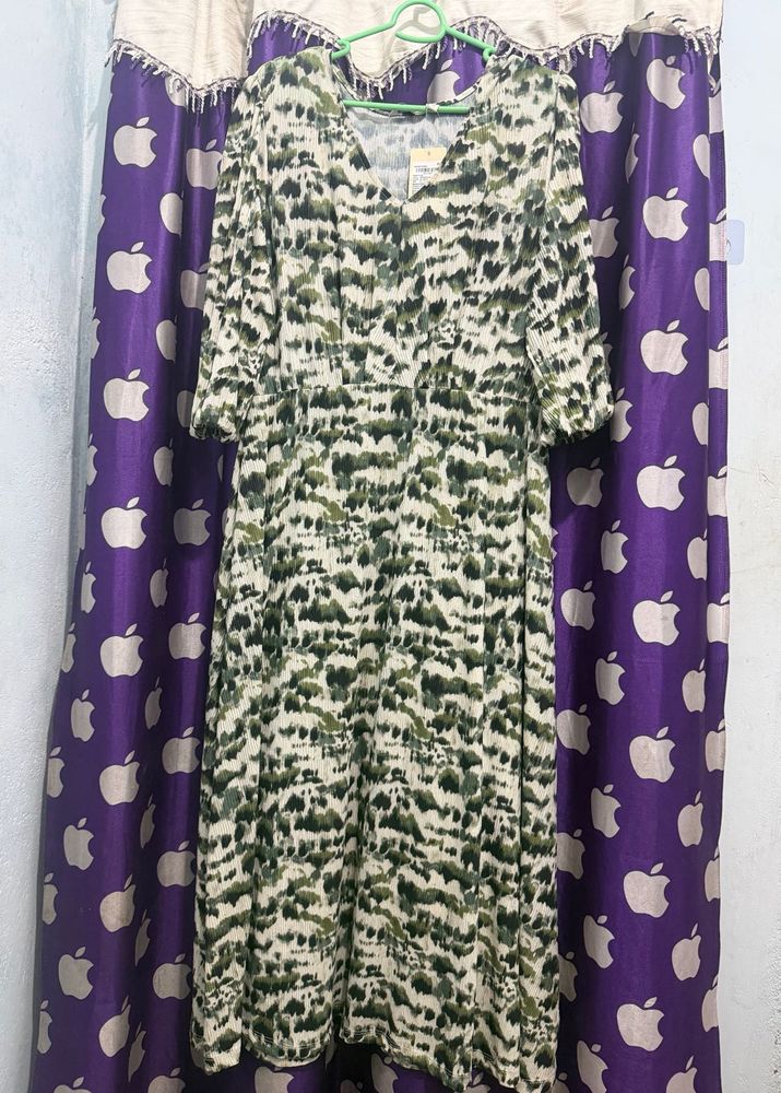Stylish Abstract Print Midi Dress