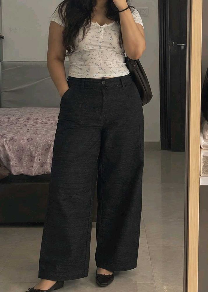 Rare Wide-Leg Textured Pants