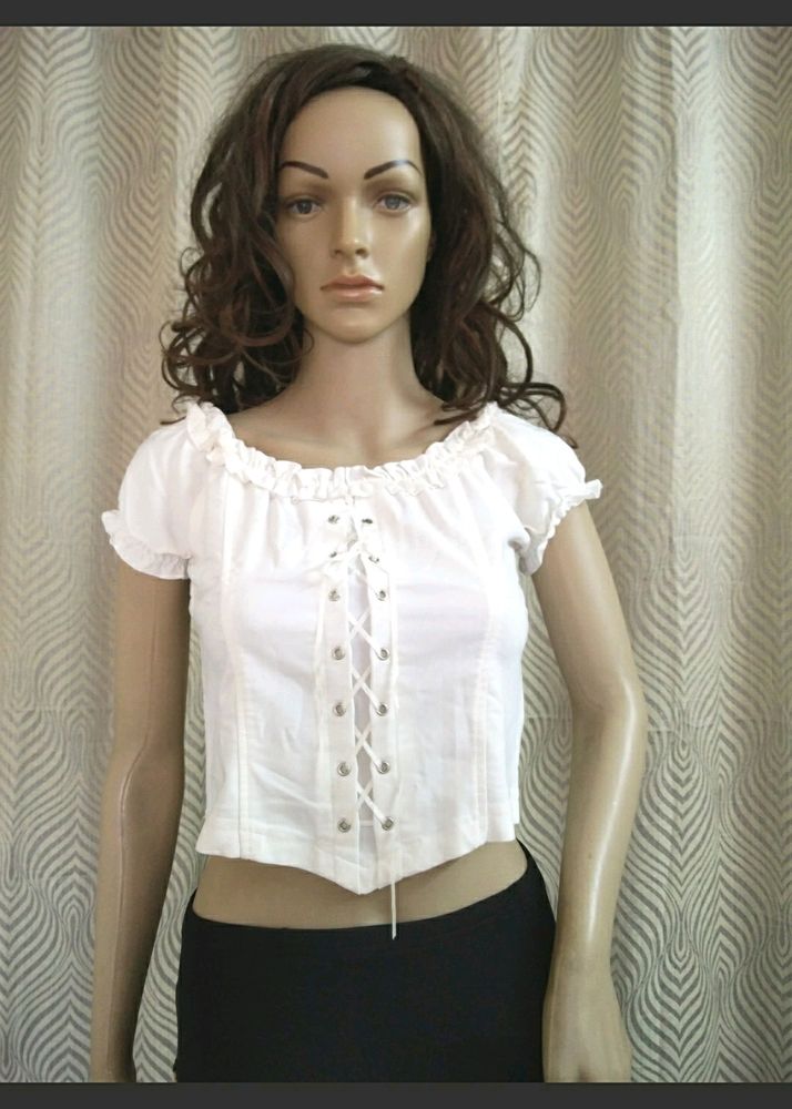 White Crop Top New Overseas Brand