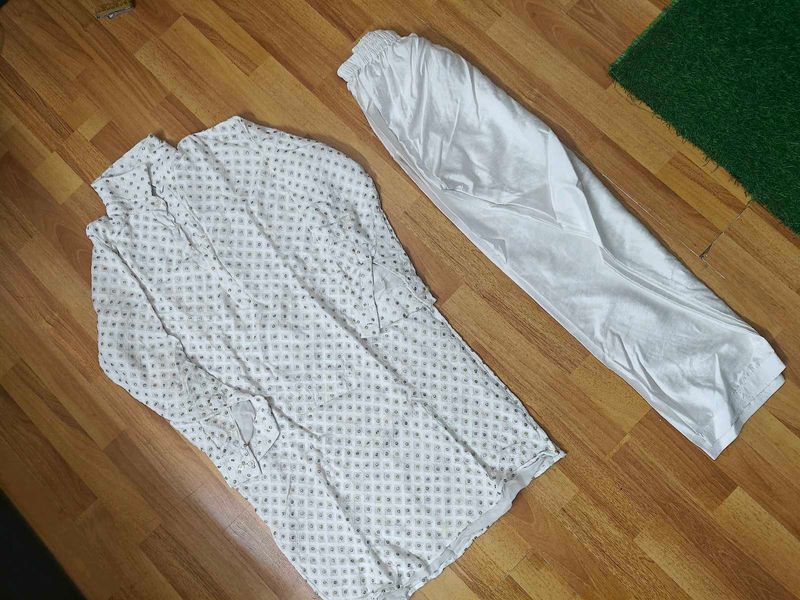 Elegant White Kurta with salwar