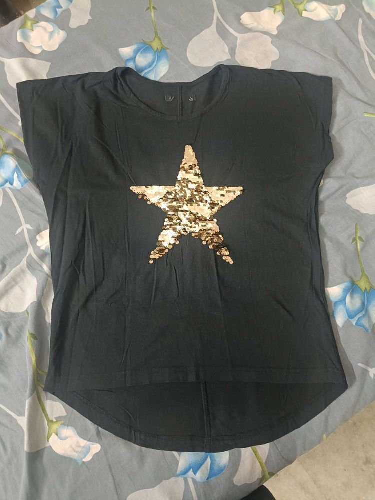 Sparkly Star Black Top