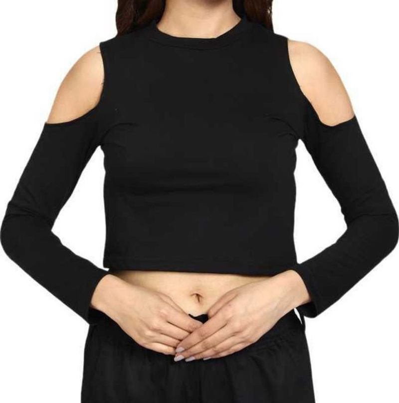 Black Cold Shoulder Top