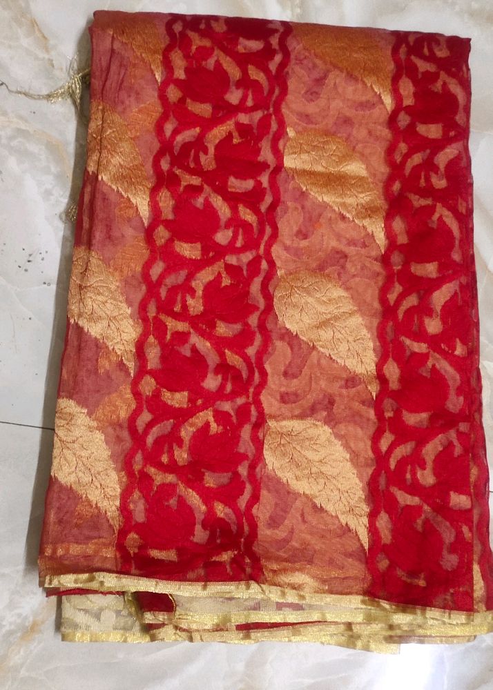 Dual Colour Designer Saree For Festivals