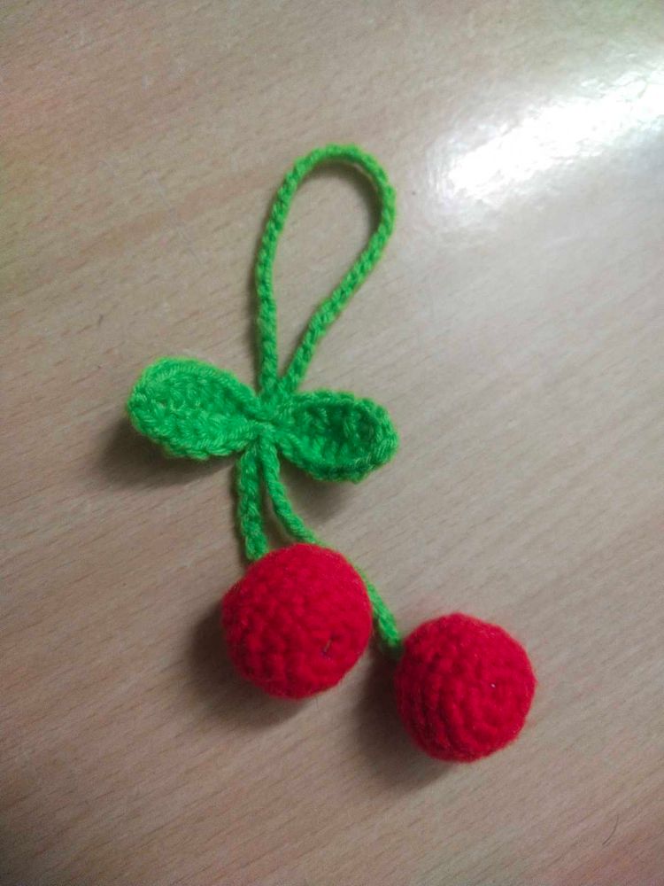 Cherry Keychain+ Hair tie
