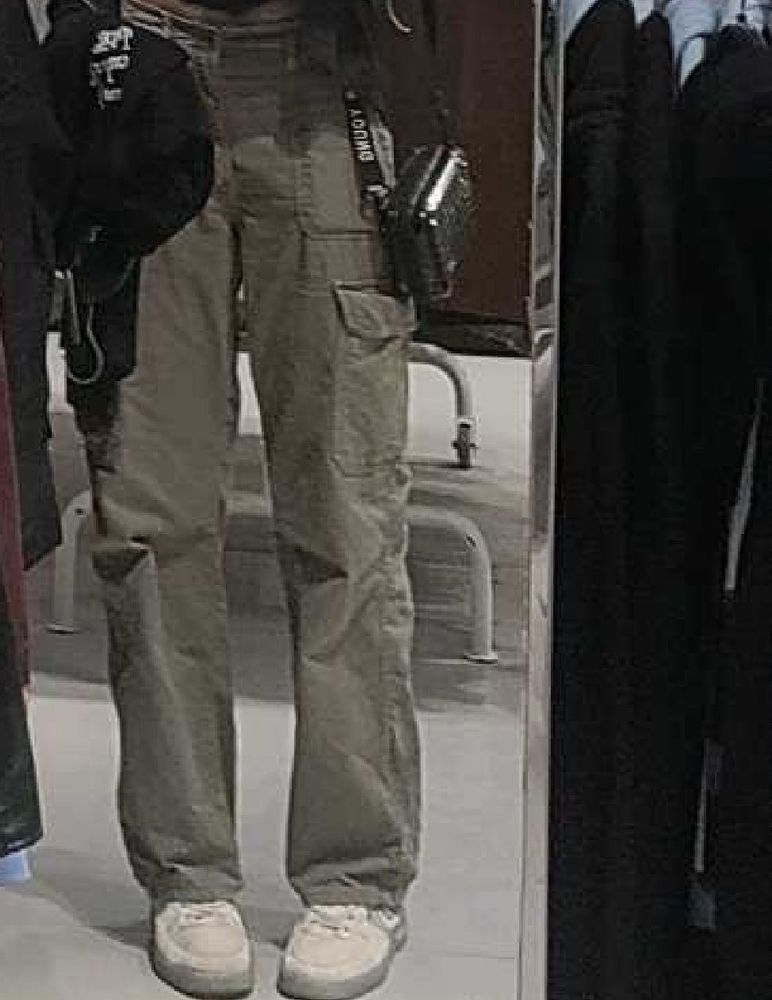 Pastel Green Cargo Jeans