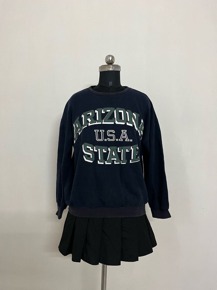 Vintage Dark Blue Graphic Sweatshirt