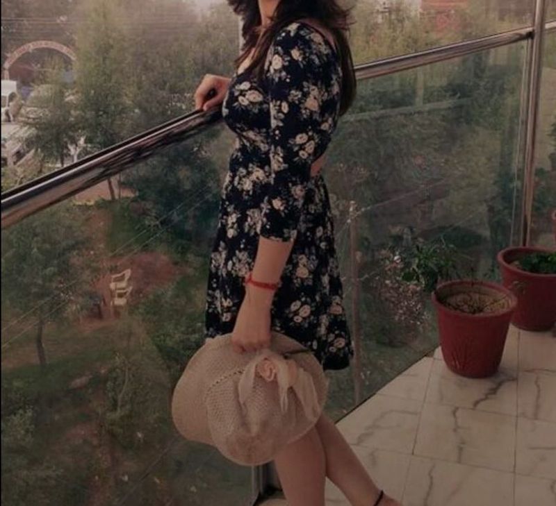 Floral Print Mini Dress - Size Small