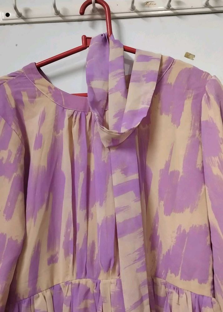 lilac long flowy gown