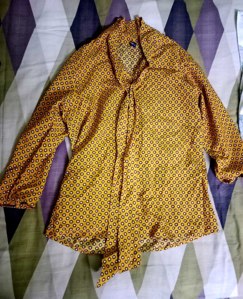 Stylish Mustard Print Top