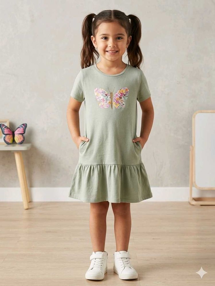 Cute Butterfly Ruffle Dress