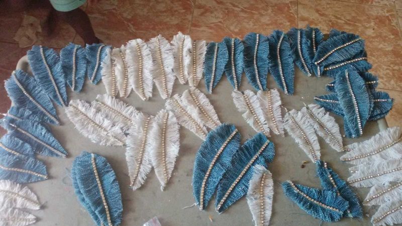 Boho Feather Tassel Trim Fabric