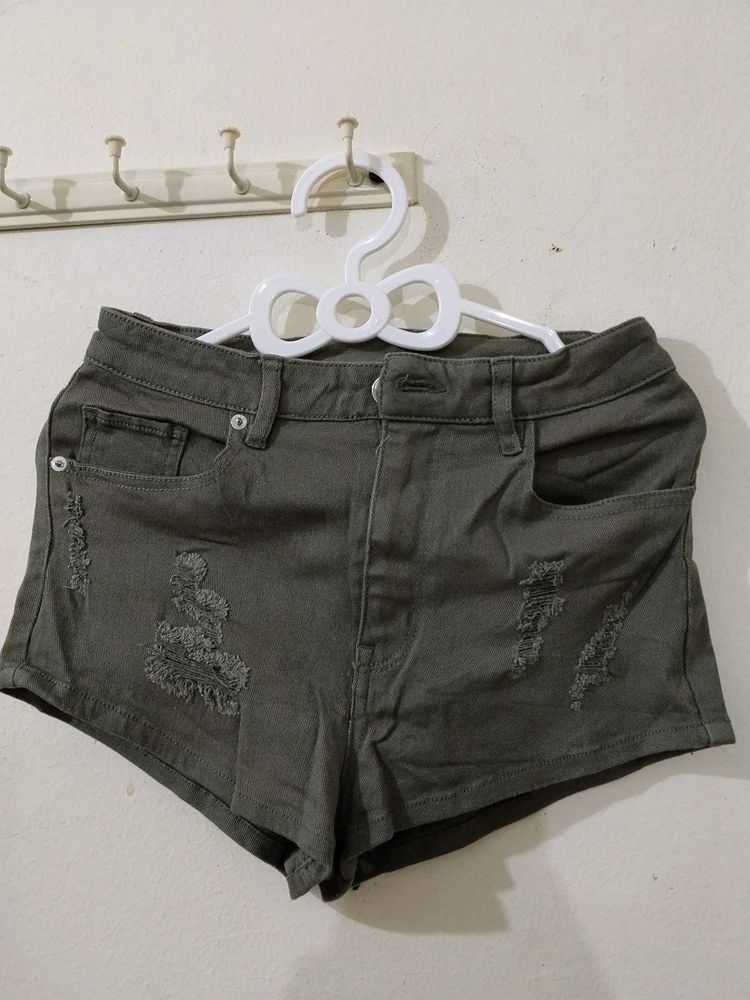 Distressed Denim Shorts