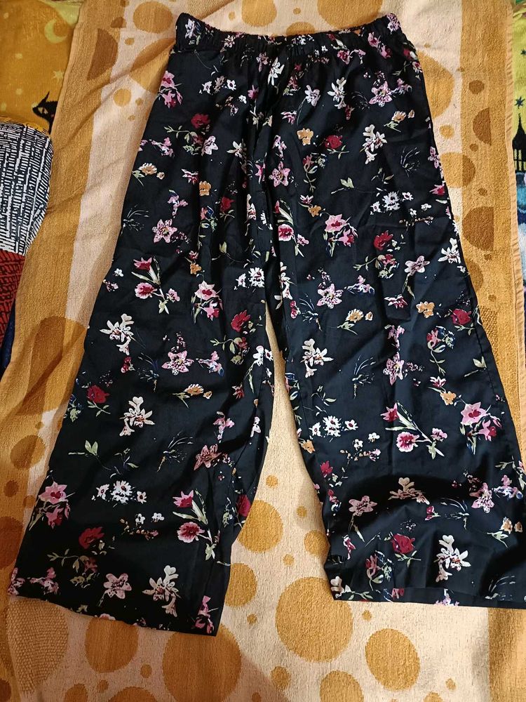 Floral Wide-Leg Pants