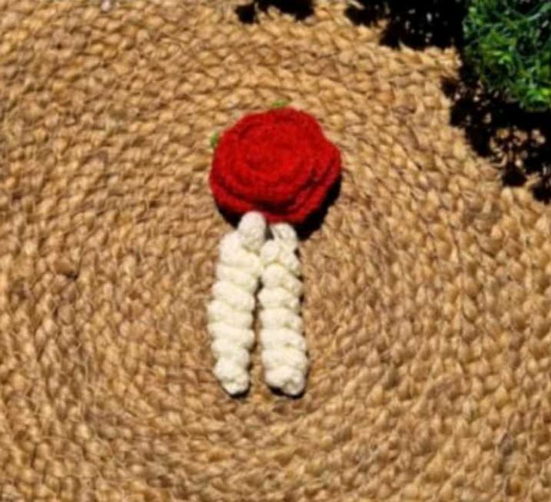Crochet Rose Hair Pin 🌹