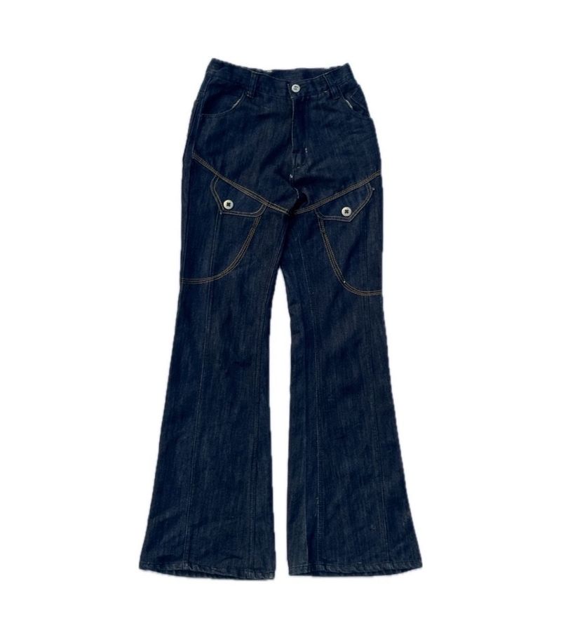 Flared Dark Wash Denim Jeans