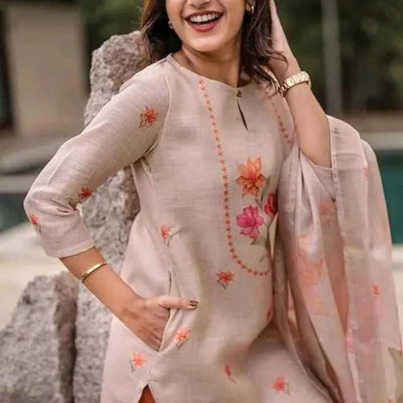 Elegant Floral Kurta set with plazo