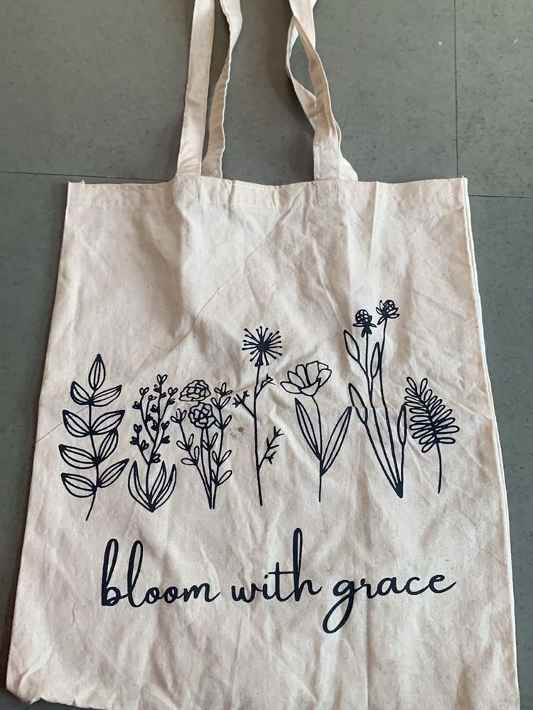 Floral "Bloom With Grace" Tote Bag
