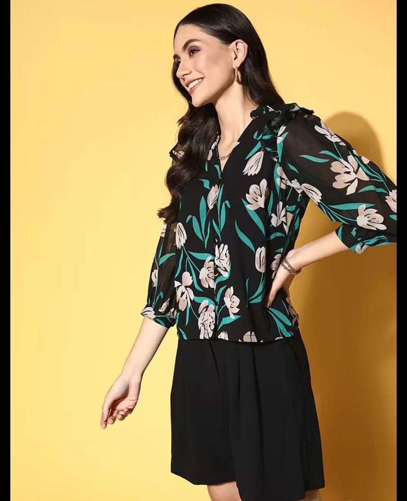 Sale - Chic Floral Print Top