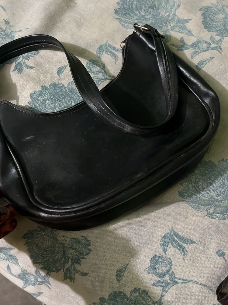 Stylish Black Hobo Shoulder Bag